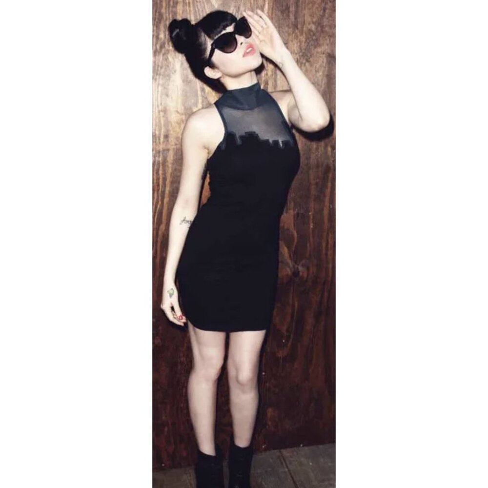 STUSSY X LOVEMADE Heartbeat City Night Flight Mesh Dress Alt Street - Size L - Picture 1 of 16